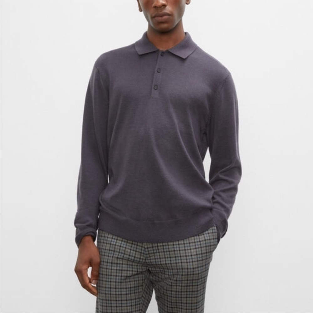Club Monaco Merino Wool Polo Sweater